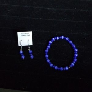 Handmade Dark blue cat's eye set